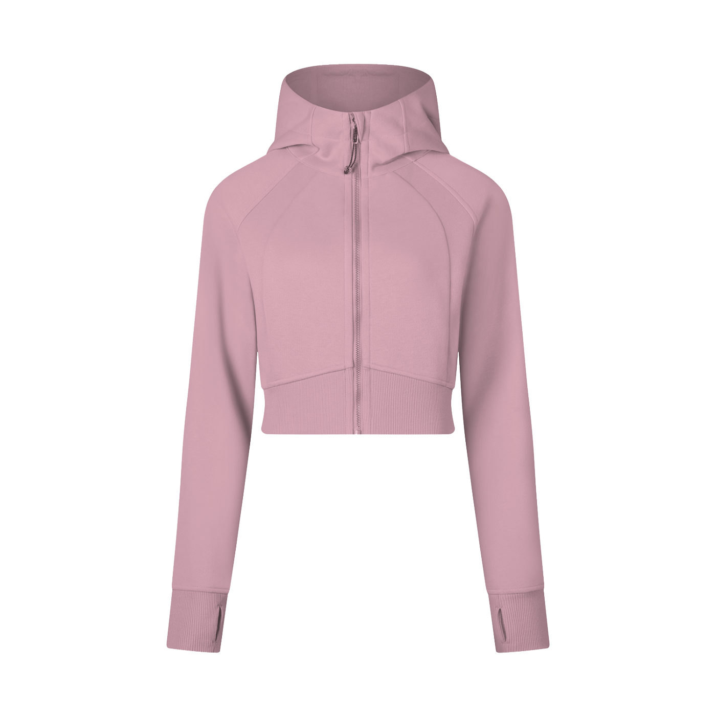 Cropped Zip-Through Hoodie